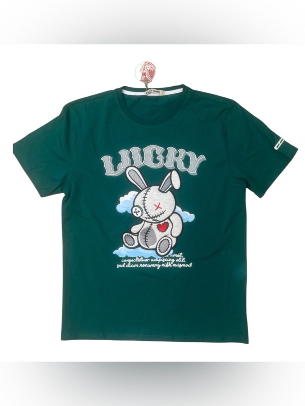 Sz M Bkys Lucky' Bunny Graphic Tee - Green
